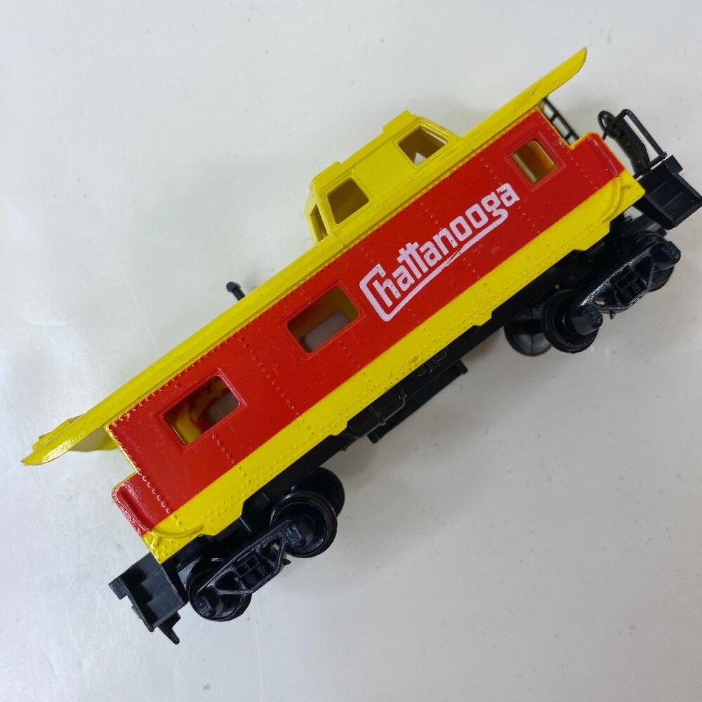 Vintage 90s Tyco Chattanooga Caboose Train Car Model Yellow Red